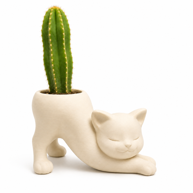 Stretching Cat Planter  (PREPAID ONLY)