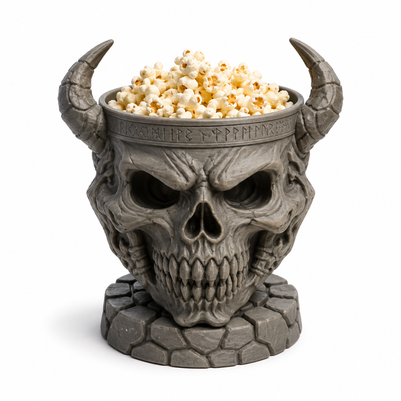 Horned Skull Popcorn &Treat Holder (PREPAID ONLY)
