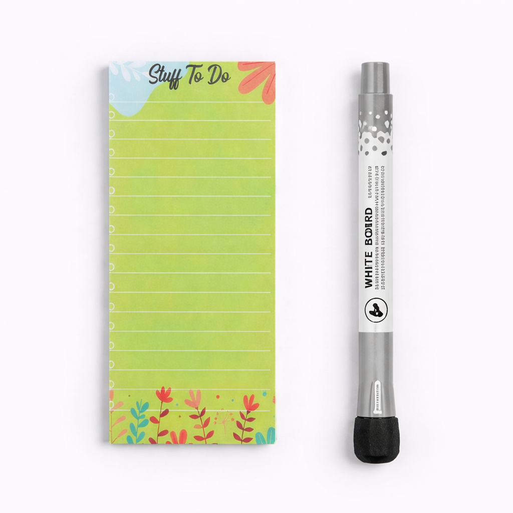 STUFF TO DO PLANNER FRIDGE MAGNET  ( 1 MAGNETIC MARKER WITH ERAZER FREE)