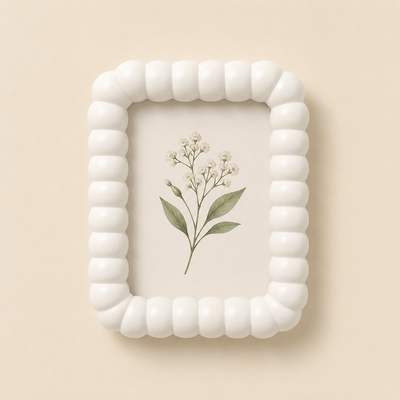White Bubble Frame Photo Fridge Magnet (prepaid only)