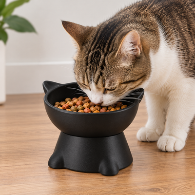 Cat-Shaped Elevated Pet Bowl (PREPAID ONLY)