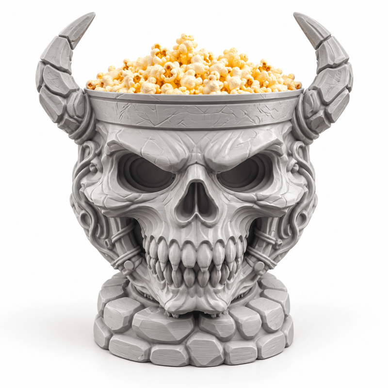 Horned Skull Popcorn &Treat Holder (PREPAID ONLY)
