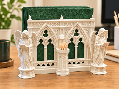 Angel Gothic Tissue Holder with Toothpick Stand (prepaid)