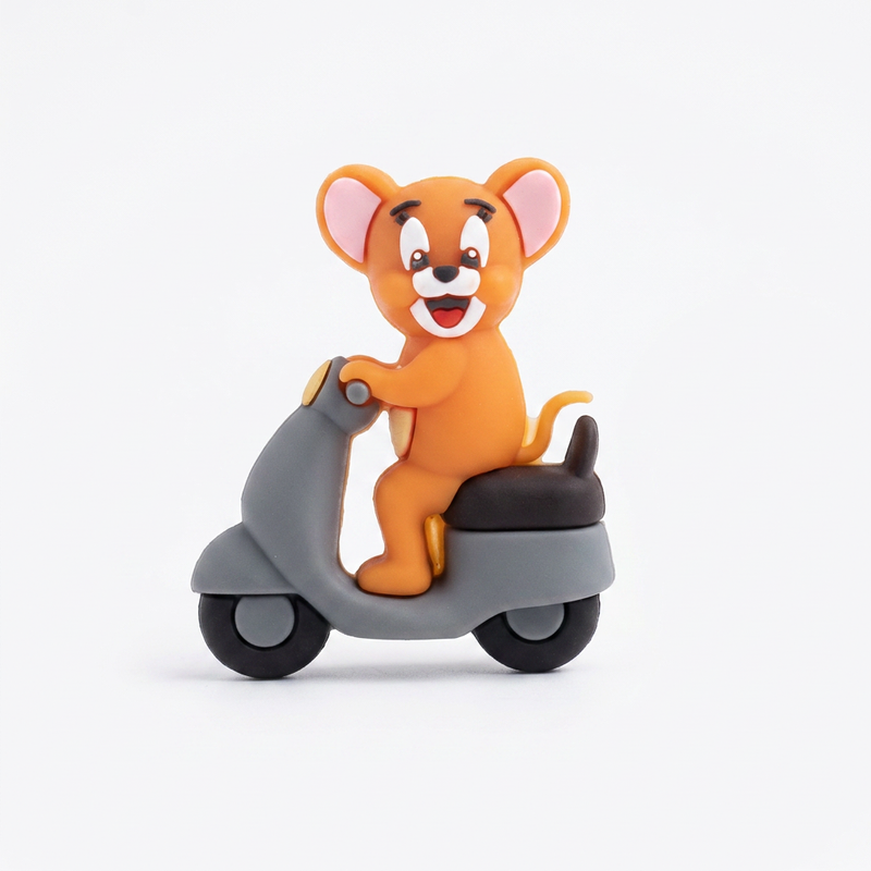 RIDING MOUSE FRIDGE MAGNET