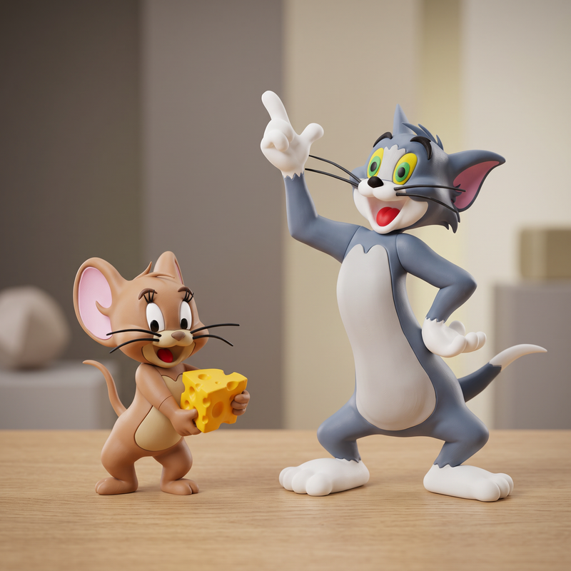 Classic Cat & Mouse Cheese Duo Tabletop Figurines  (PREPAID ONLY)