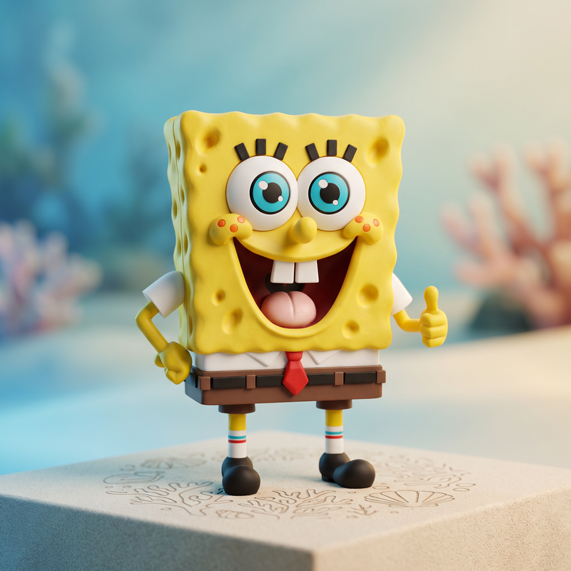 Cheerful Sponge Buddy Tabletop Figurine (PREPAID ONLY)