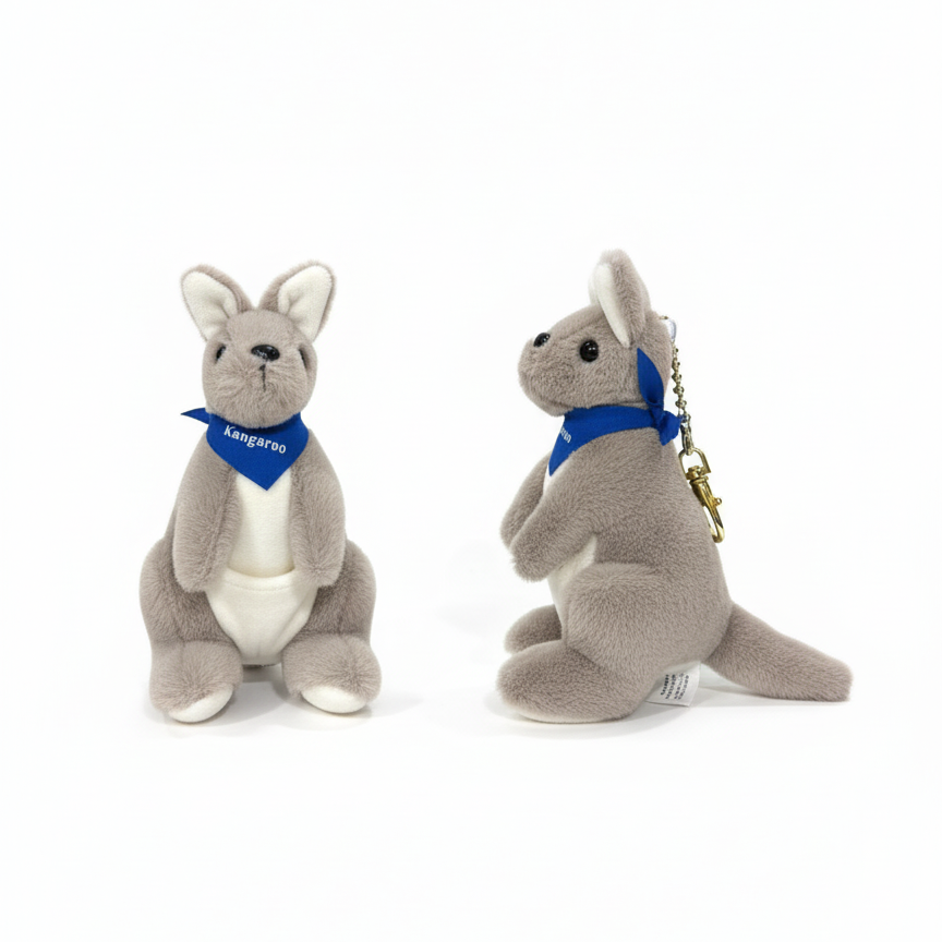 GREY KANGAROO KEYCHAIN