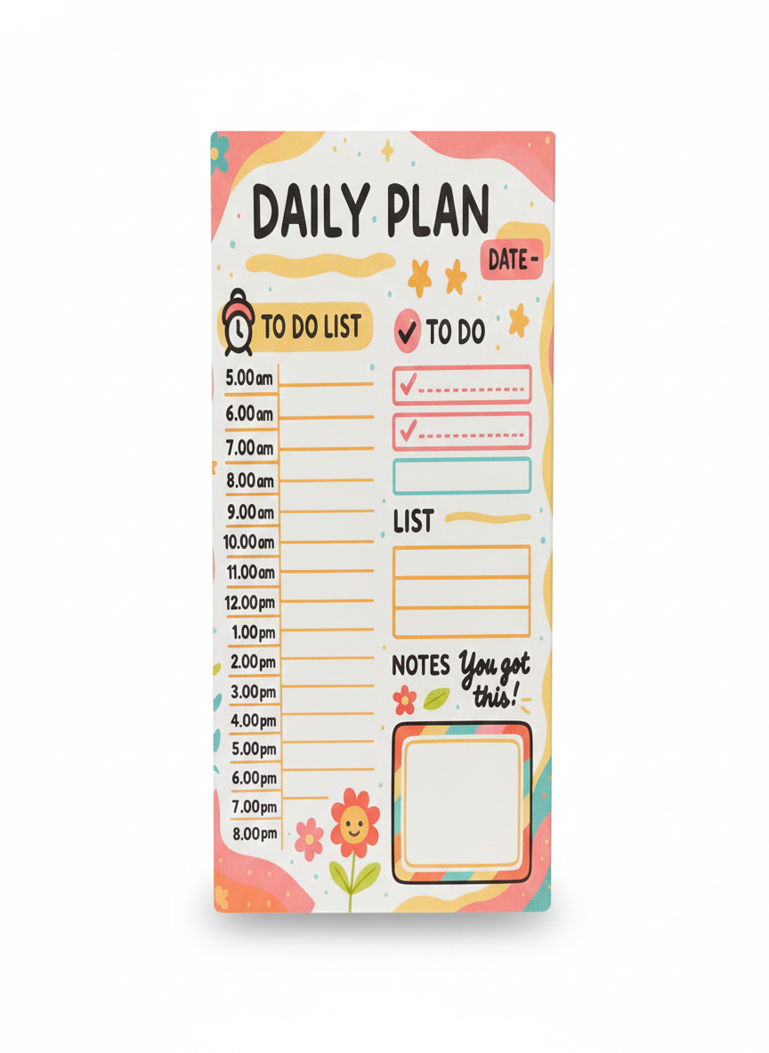 DAILY PLANNER FRIDGE MAGNET  ( 1 MAGNETIC MARKER WITH ERAZER FREE)