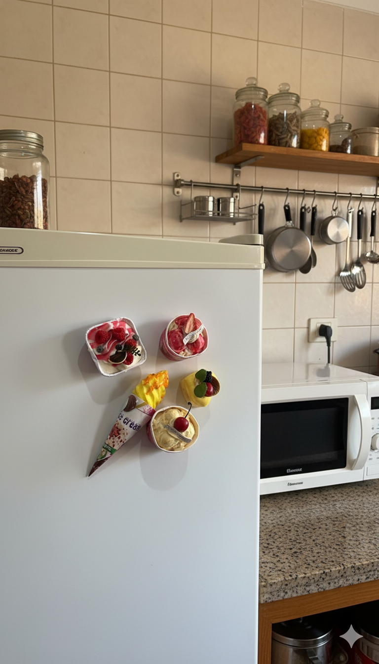 STRAWBERRY SUNDAE FRIDGE MAGNET
