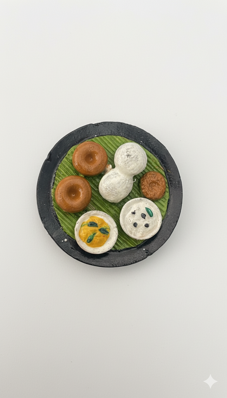 IDLI VADA PLATE  FRIDGE MAGNET