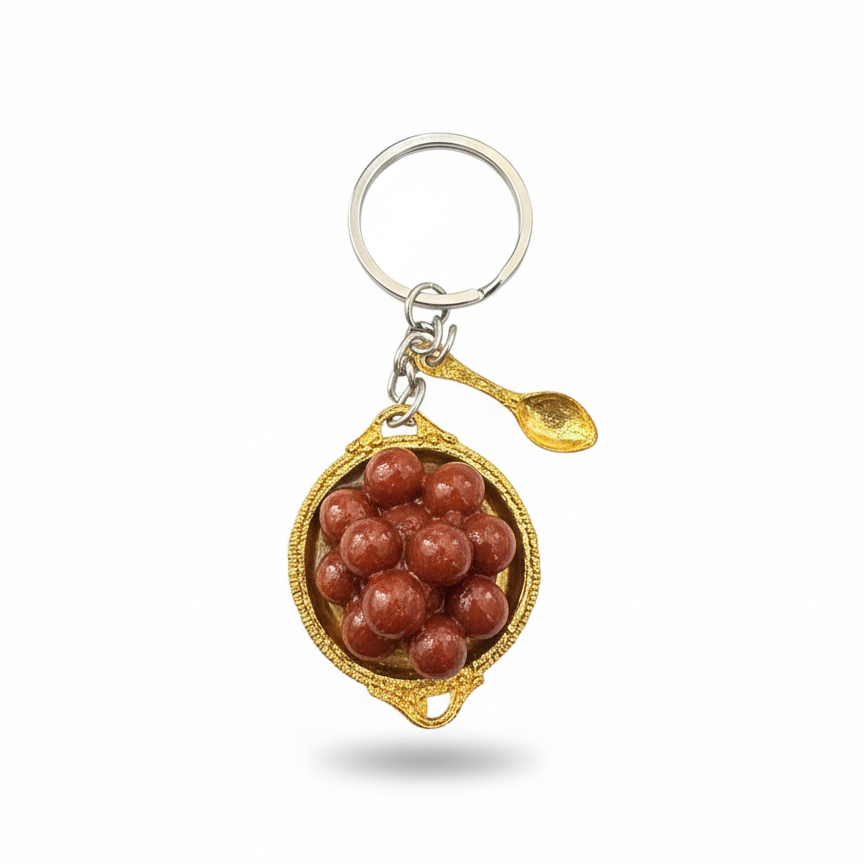 GULAB JAMUN PLATE   FOOD KEYCHAIN