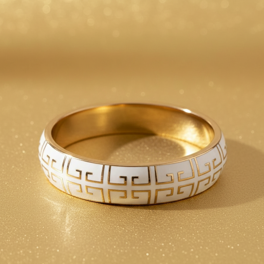 White Pattern Bangle