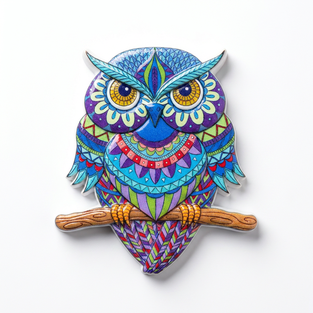 Elegant Owl Polyresin Fridge Magnet