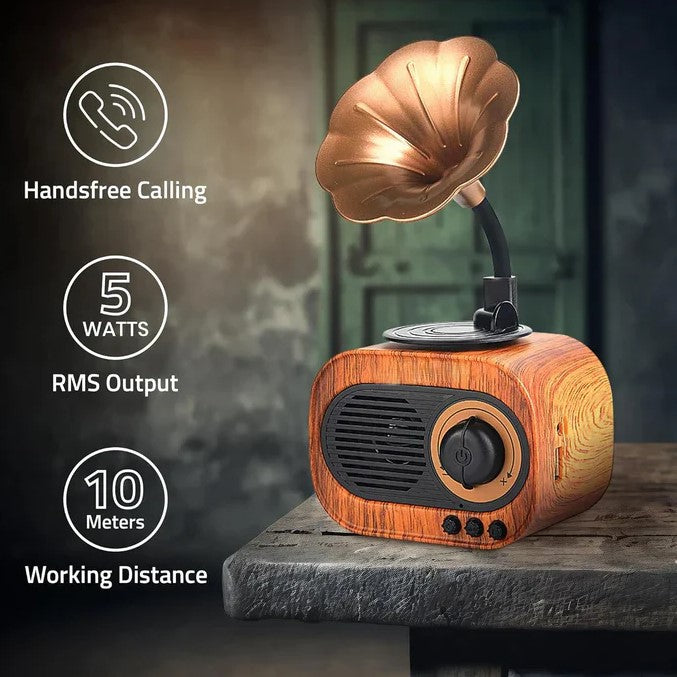 Retro Charm Bluetooth Gramophone Speaker – Vintage Elegance Meets Modern Sound!  Use code: PICKITTMELODY  and get 100/- OFF