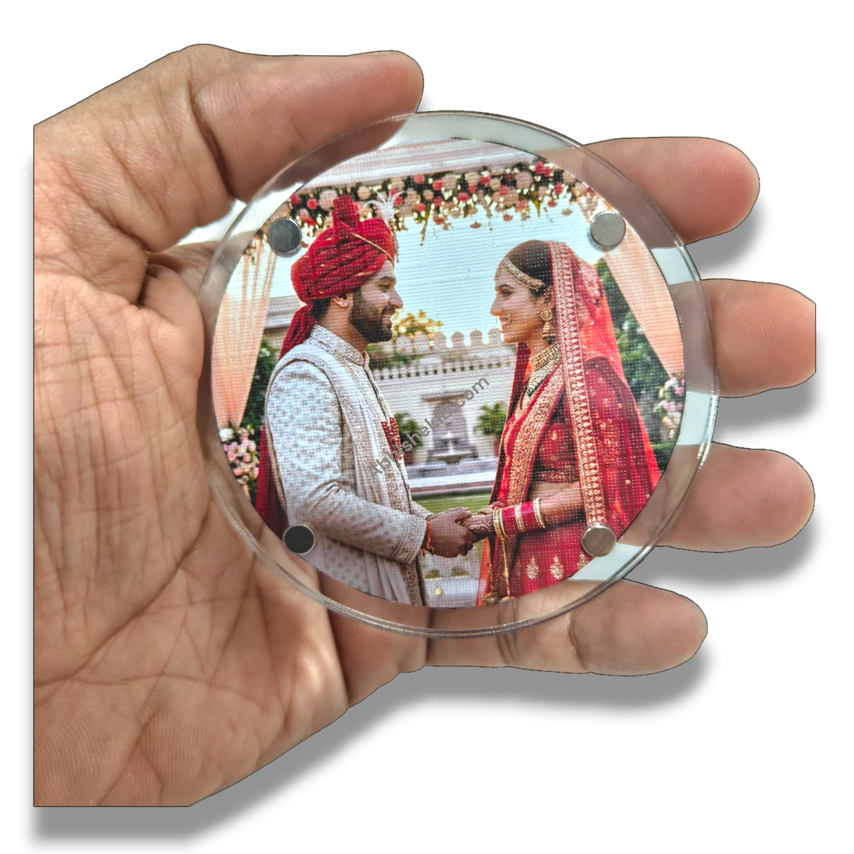 ROUND Acrylic Photo Frame Magnet  (ONLY PREPAID ORDERS/CLICK TO ADD PICTURE)