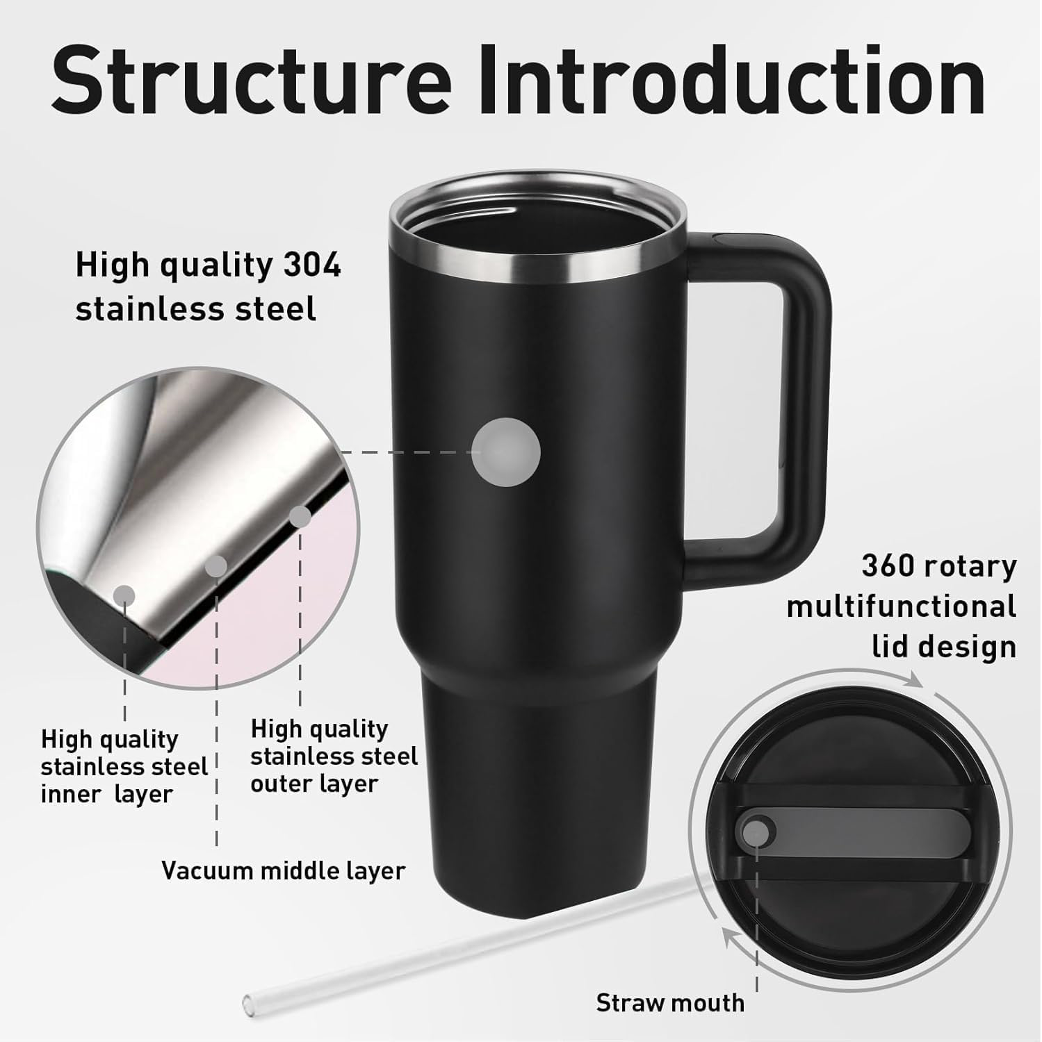 PLANE  BLACK TUMBLER 1200ML