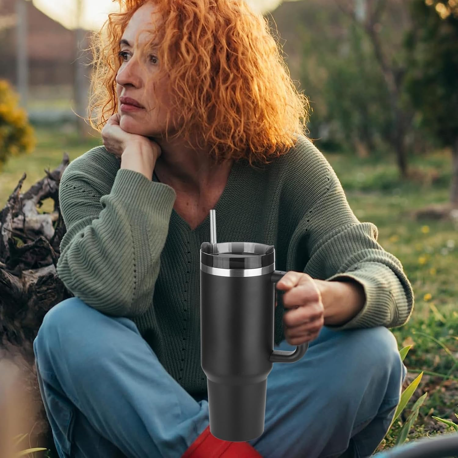 PLANE  BLACK TUMBLER 1200ML