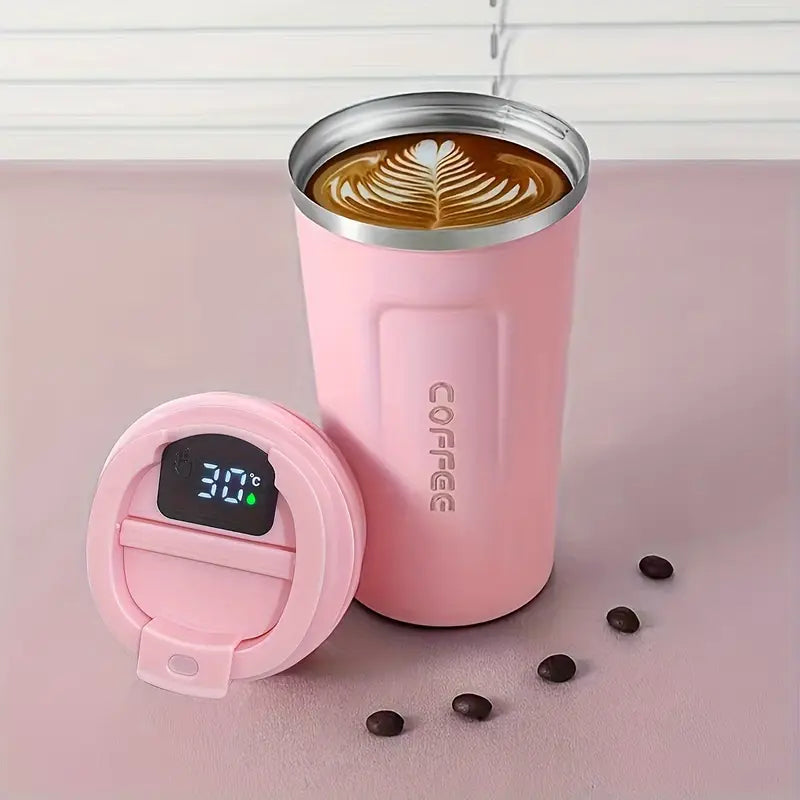 Coffee Mug  (pink)Stainless Steel Insulated With Smart Temperature Display