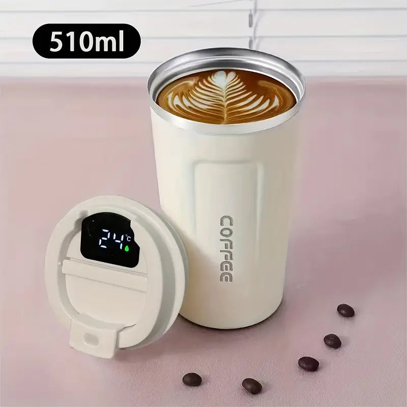 Coffee Mug  (white) Stainless Steel Insulated With Smart Temperature Display