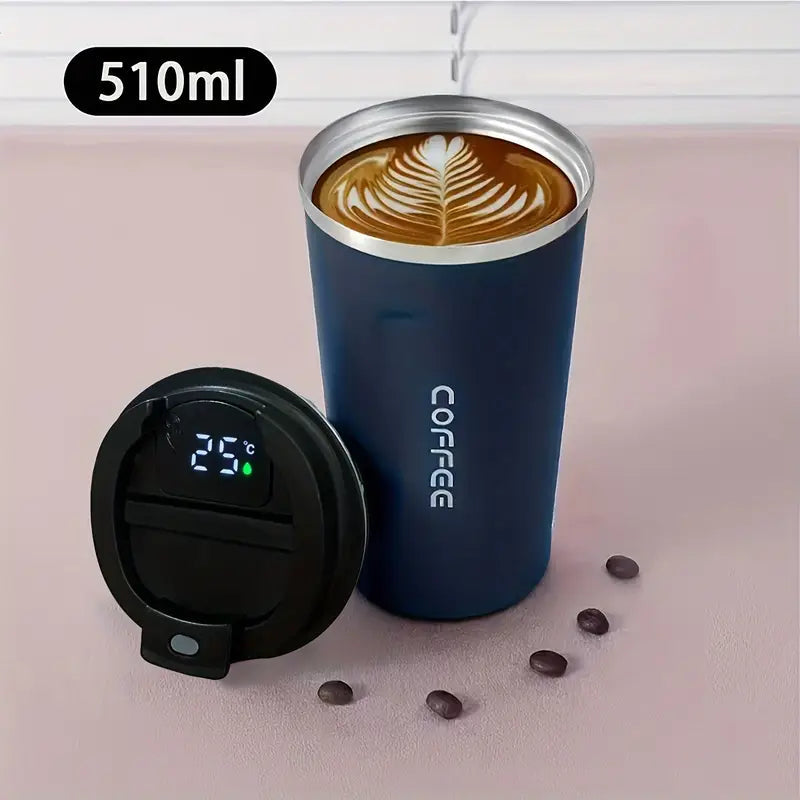 Coffee Mug  (black )Stainless Steel Insulated With Smart Temperature Display