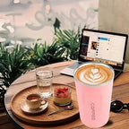Travel Coffee Mug  (pink ) Stainless steal
