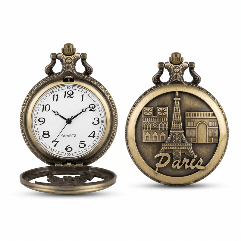 🕰️ Pocket Clock – Paris Design (2 Inch)
