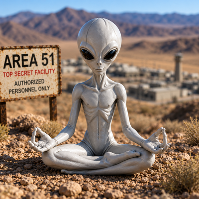 Meditating Alien Figurine