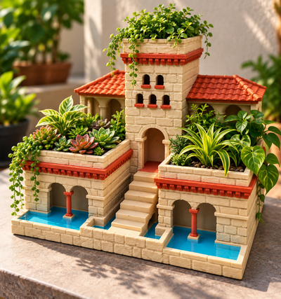 Mediterranean Luxury Villa Planter Decorative Planterprepaid)