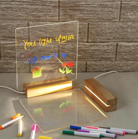 Luminious 3D Acrylic Writing DIY Board with 12 Pens
