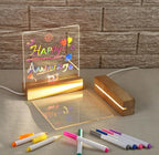 Luminious 3D Acrylic Writing DIY Board with 12 Pens