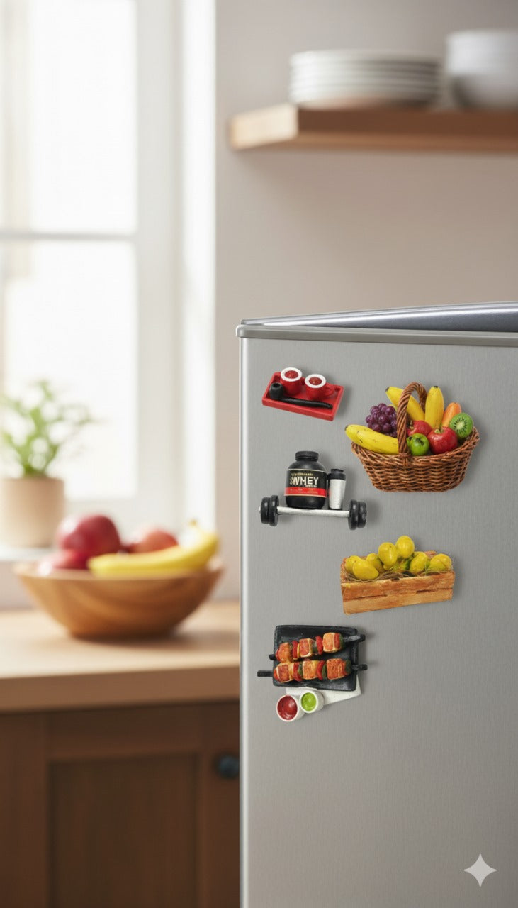 FRUIT BASKET  FRIDGE MAGNET