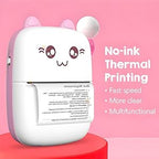 Pickitt Penguin Design Mini Portable Printer, Wireless Bluetooth Connectivity for Android & iOS System, Inkless Black and White Thermal Printer with Printing Paper Roll