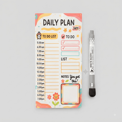 DAILY PLANNER FRIDGE MAGNET ( 1 MAGNETIC MARKER WITH ERAZER FREE) - PICKITT MARKET