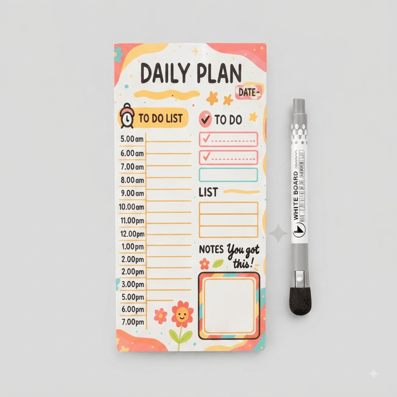 DAILY PLANNER FRIDGE MAGNET ( 1 MAGNETIC MARKER WITH ERAZER FREE) - PICKITT MARKET