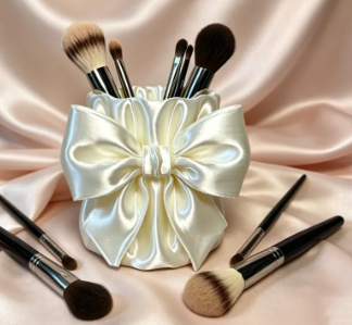 Silk White Bow Makeup Brush Holder 🎀 (PREPAID ONLY)