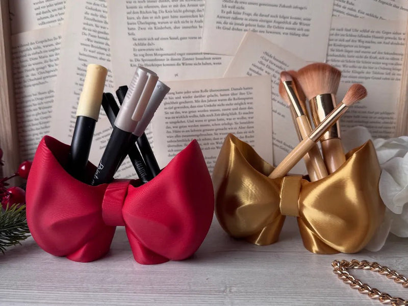 Elegant Bow Desk Vanity Organizer 🎀✨ - PICKITT MARKET