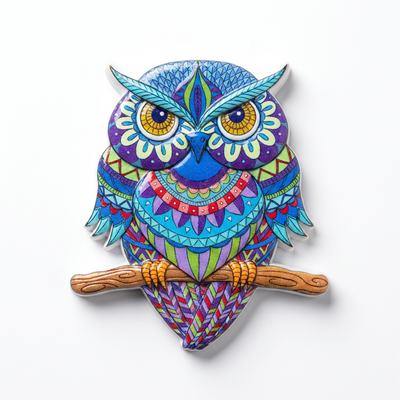 Elegant Owl Polyresin Fridge Magnet - PICKITT MARKET