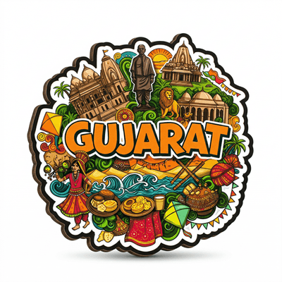 GUJRAT FRIDGE MAGNET - PICKITT MARKET