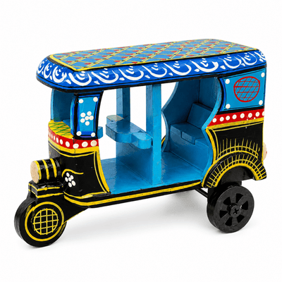 Handcrafted Wooden Auto Rickshaw Showpiece (PREPAID ONLY) - PICKITT MARKET