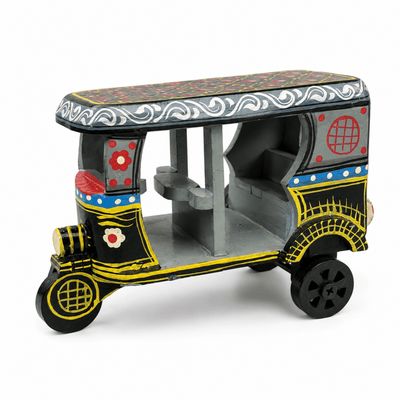 Handcrafted Wooden Auto Rickshaw Showpiece (PREPAID ONLY) - PICKITT MARKET