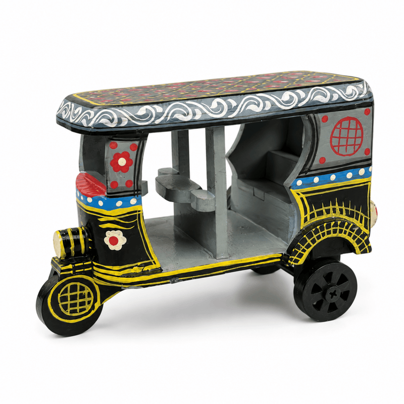 Handcrafted Wooden Auto Rickshaw Showpiece (PREPAID ONLY) - PICKITT MARKET