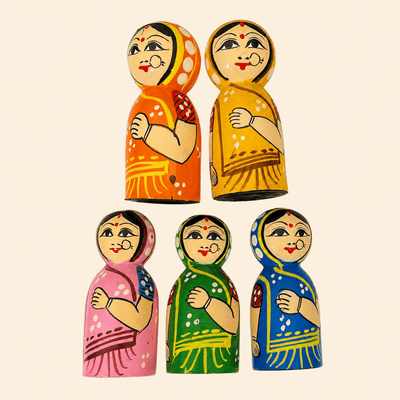 Handcrafted Wooden doll Fridge Magnets (random color) per pc - PICKITT MARKET
