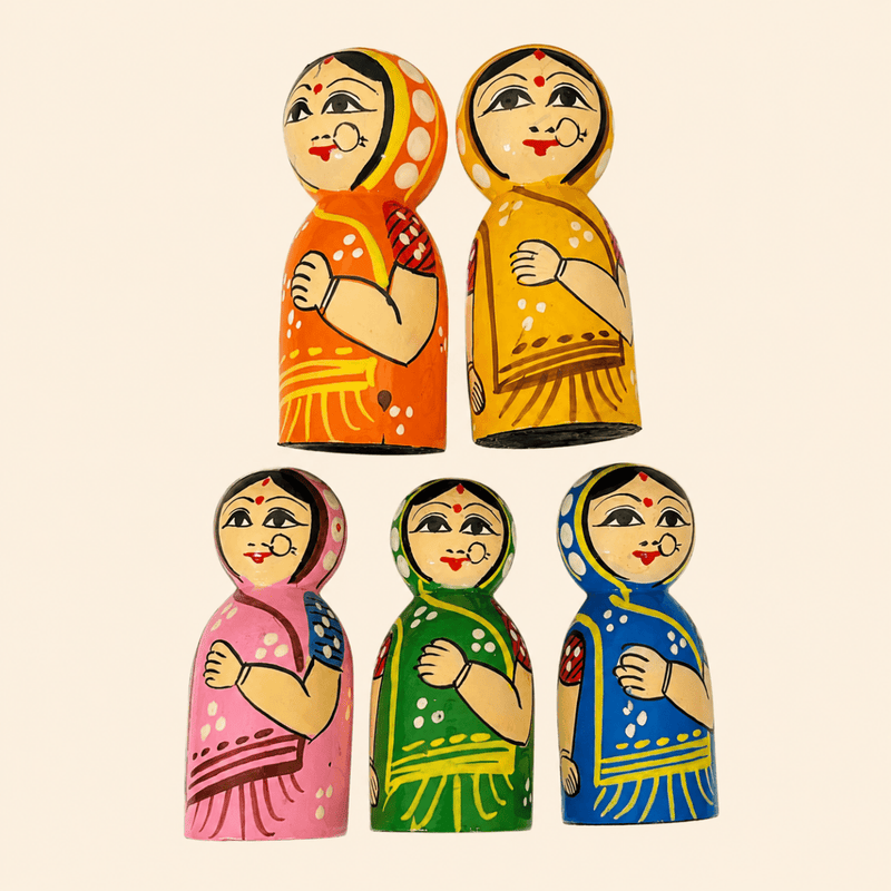Handcrafted Wooden doll Fridge Magnets (random color) per pc - PICKITT MARKET