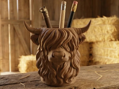 Highland Cow Pen Holder (PREPAID ONLY) - PICKITT MARKET