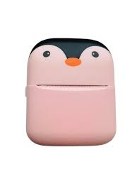 Pickitt Penguin Design Mini Portable Printer, Wireless Bluetooth Connectivity for Android & iOS System, Inkless Black and White Thermal Printer with Printing Paper Roll