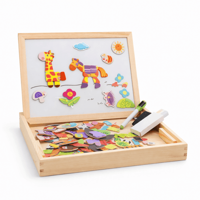 MAGNETIC PLAY TIME FOR KIDS (AGE 2-5) (3 IN 1 BLACK BOARD , WHITE BOARD, MAGNETIC BOARD) - PICKITT MARKET