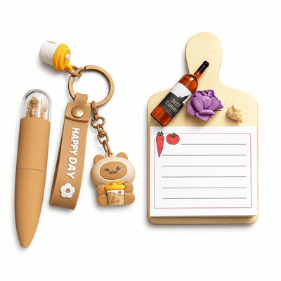 Magnetic Rustic Notes Board with Magnetic Pen & Cute Keychain Combo - PICKITT MARKET