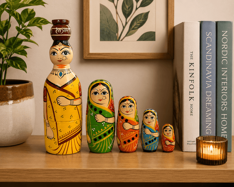 Nesting Dolls Set of 5 (7–8 Inch) Showpiece (PREPAID ONLY) - PICKITT MARKET
