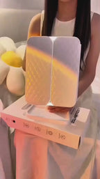 3X Trifold Makeup Mirror with Adjustable LED Lights  (pink)