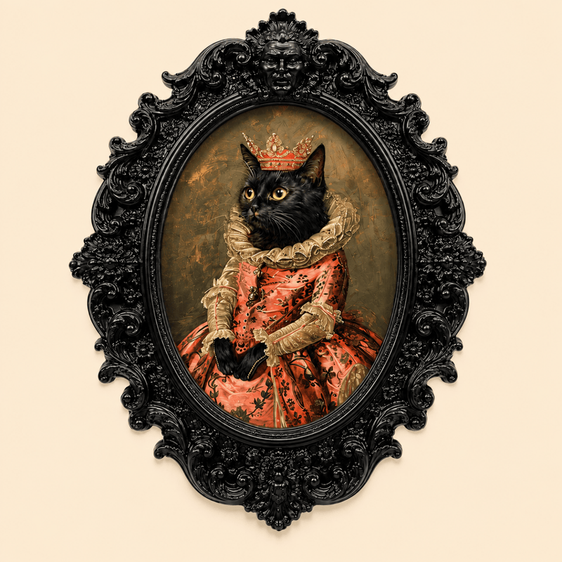 Royal Black Cat Fridge Magnet - PICKITT MARKET
